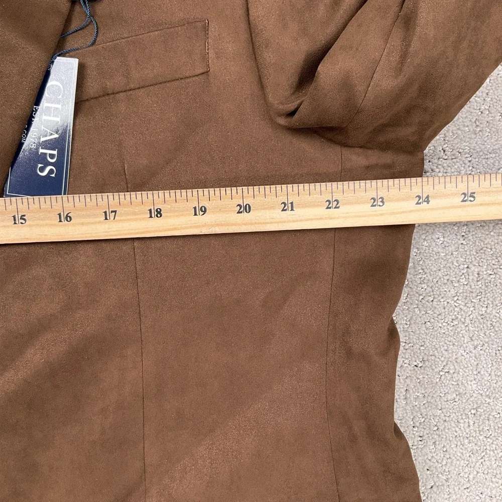 Chaps‎ Blazer Men 44L Brown Faux Suede Classic Career Sport Coat Jacket NWT